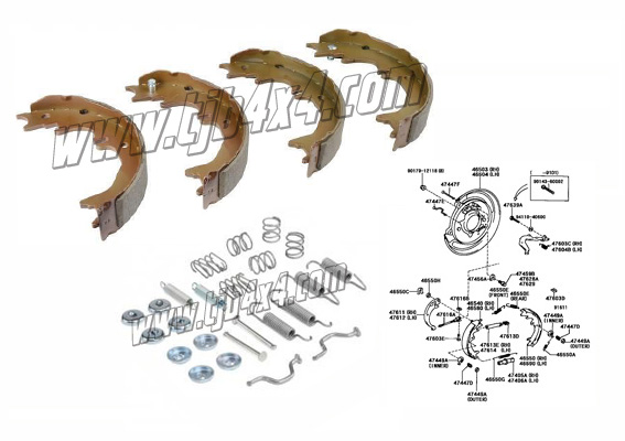 FM2- Kit machoires + ressorts de de freins  main